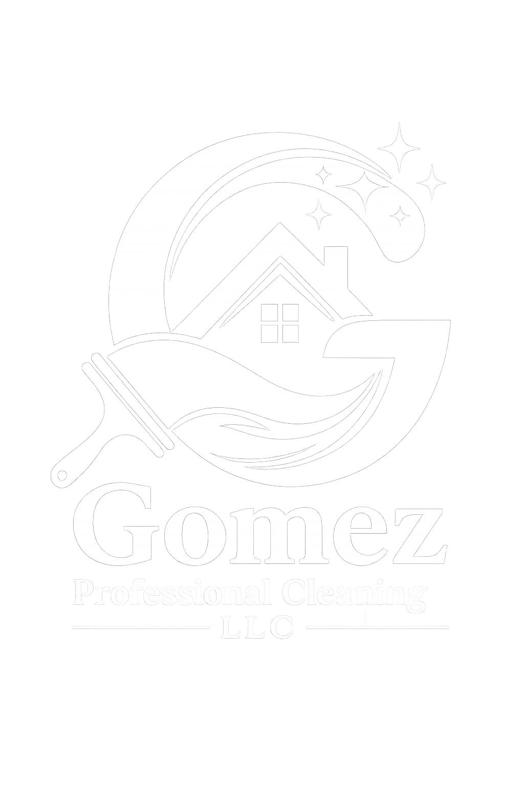 Gomez Professional Cleaning LLC white logo
